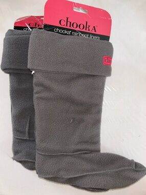 NWT chooka Gray Fleece Rainboot Liners - size M/L  US 8-10